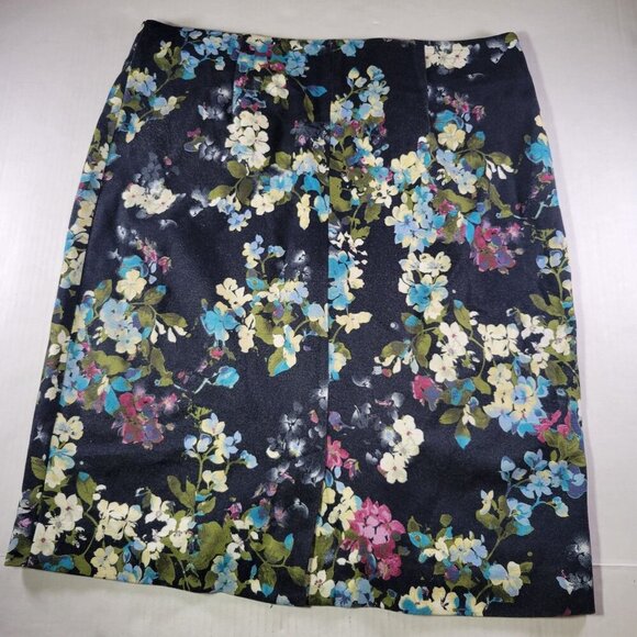 J. Jill Womens Floral Multicolor Viscose Blend Ponte Pencil Skirt Size M - Picture 6 of 7